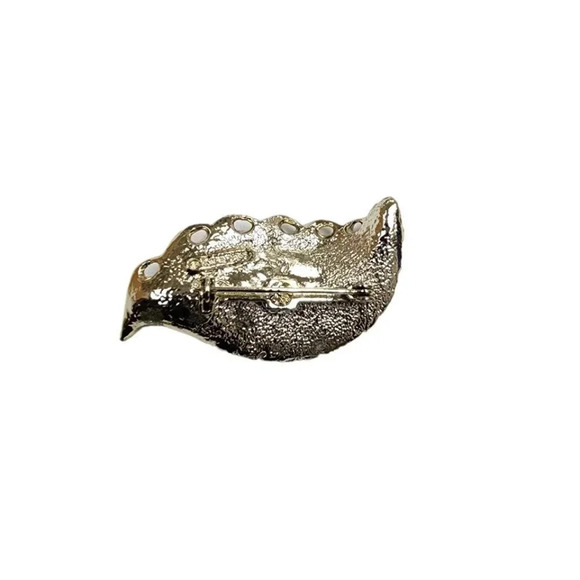 Vintage Gerrys Feather Leaf Brooch Pin Silver Tone - Picture 2 of 2